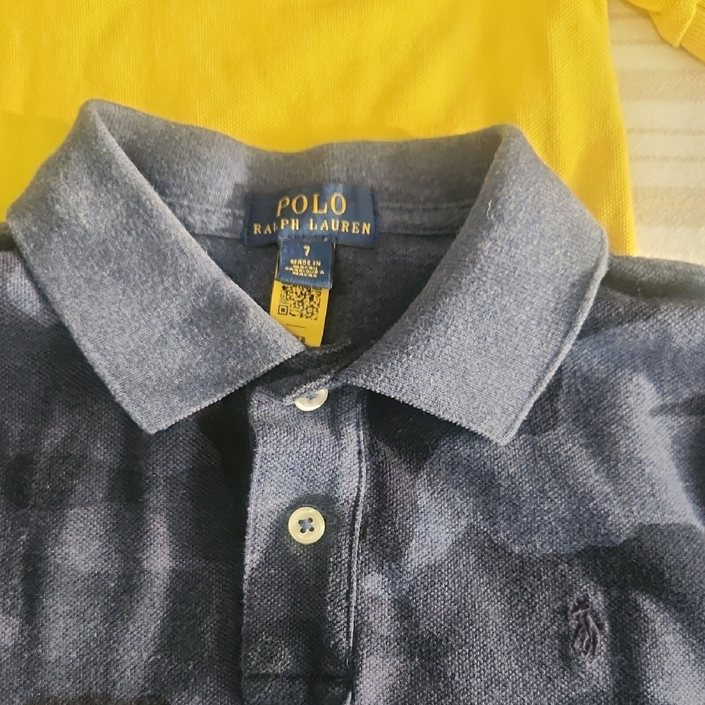 Polo by Ralph Lauren Yellow and Blue Polos Casual Shirts - Picture 3 of 8